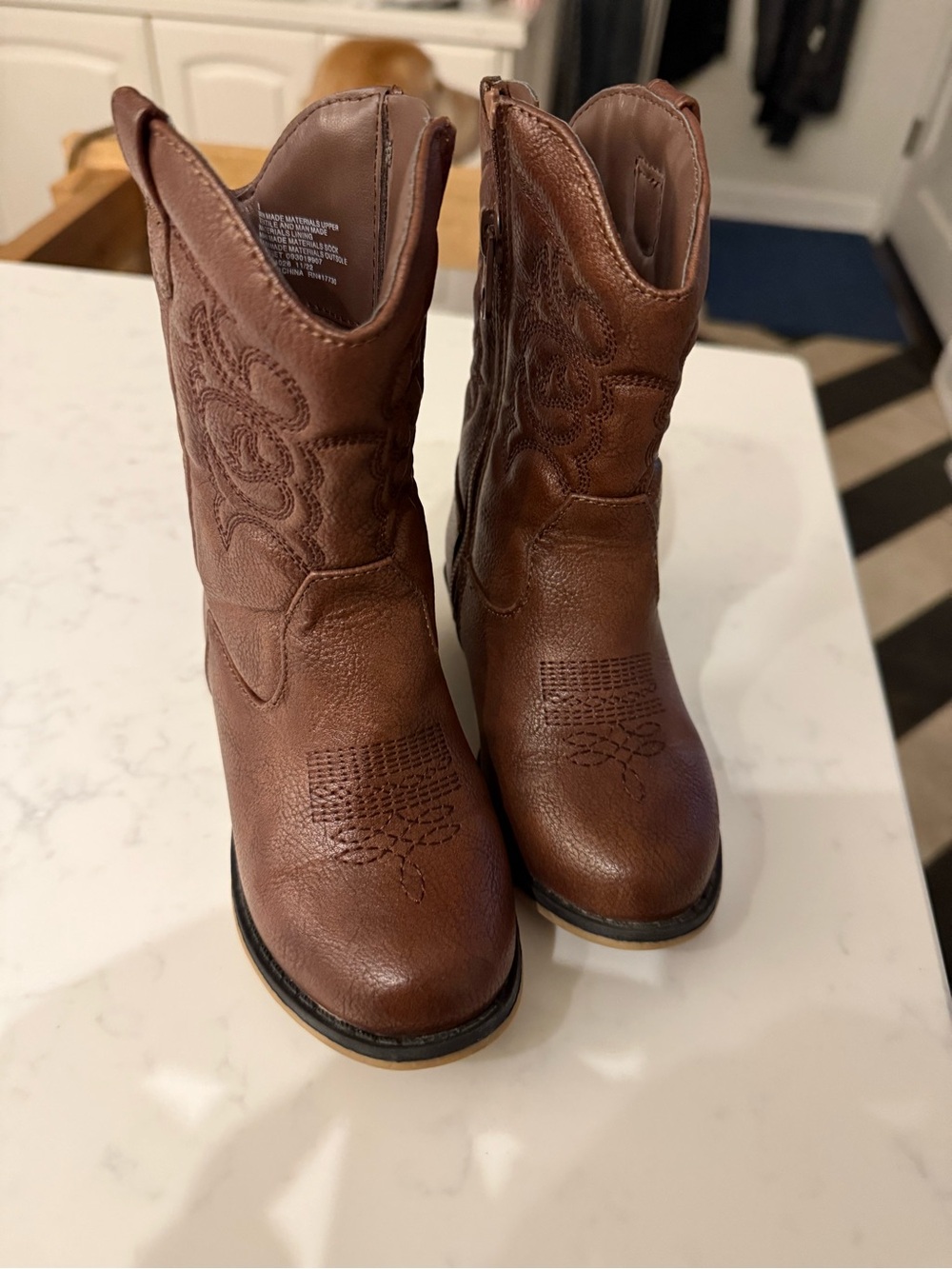 Cat & Jack Brown Kids Western Pull-On Boots